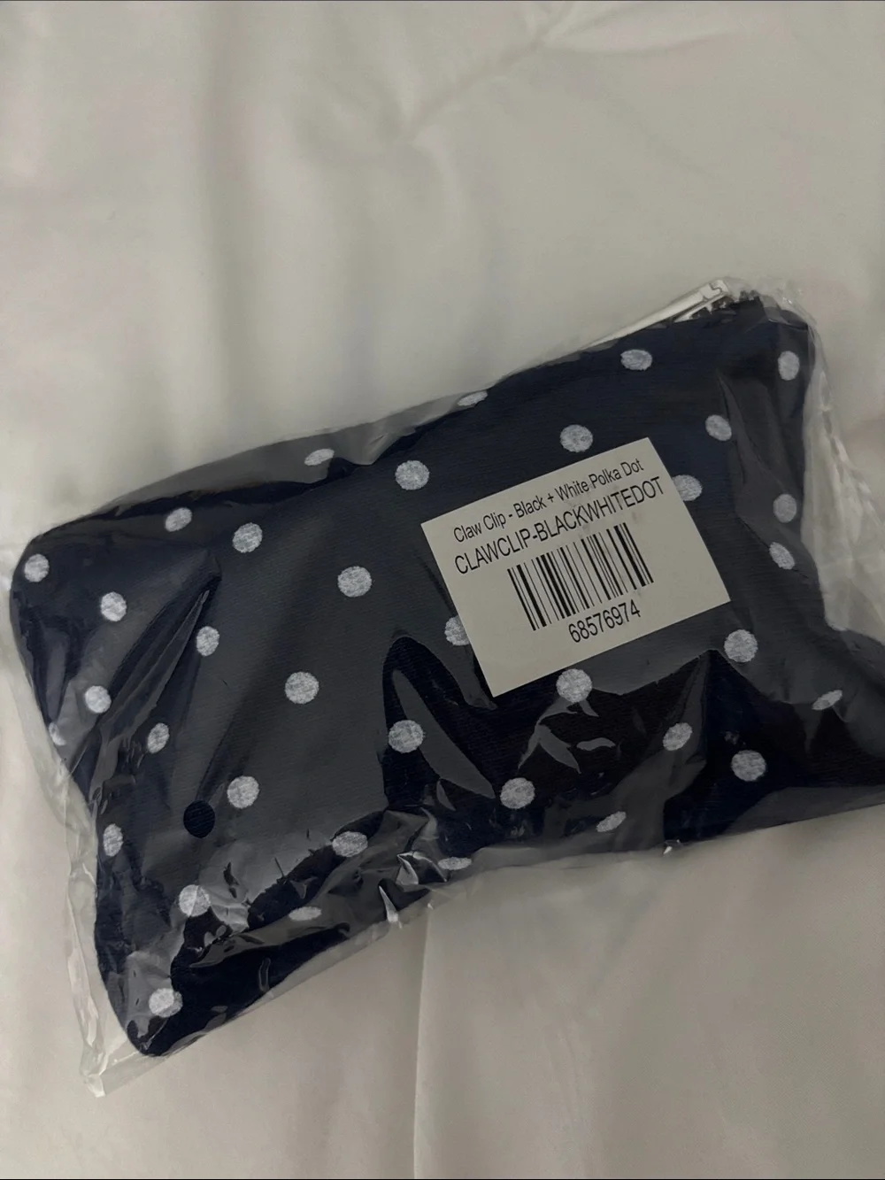 Parke Black Polka Dot Claw Clip